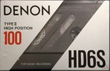 Compact Cassette Denon HD6S 100 Type II Chrome 1990 Europe