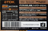 Compact Cassette TDK MA 60 "MA-60M" Type IV Metal 1990 Japan