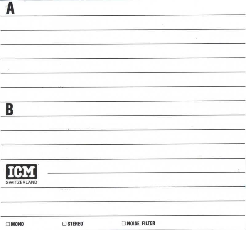 Compact Cassette ICM SDX 60 Type I Normal 1986 Europe