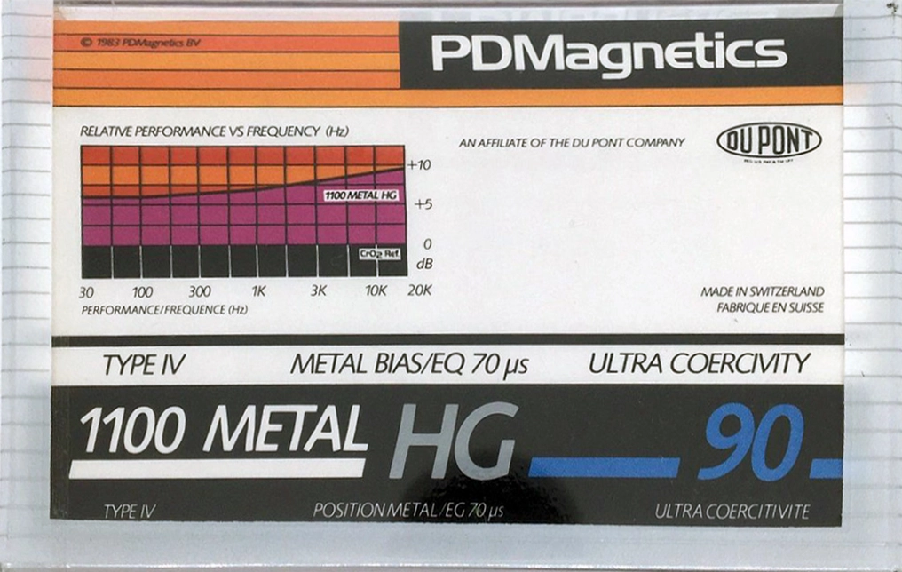 Compact Cassette PDM 1100 Metal 90 "HG" Type IV Metal 1983 Europe