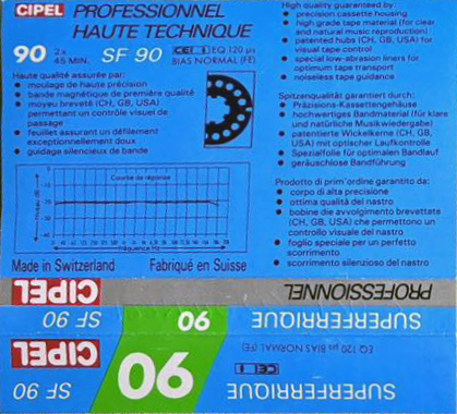 Compact Cassette Cipel SF 90 Type I Normal 1990 France