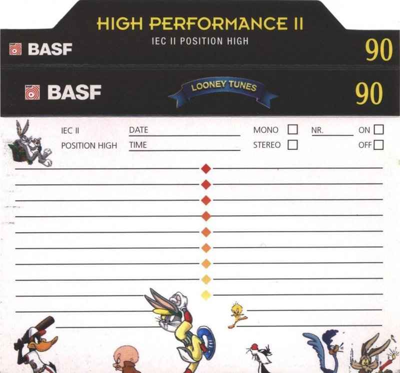 Compact Cassette BASF High Performance II 90 "Looney Tunes Edition I" Type II Chrome 1995 Europe