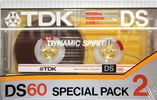 2 pack TDK DS 60 "DS-60X2" Type I Normal 1984 Japan