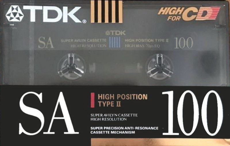 Compact Cassette TDK SA 100 "SA-100M" Type II Chrome 1990 Japan