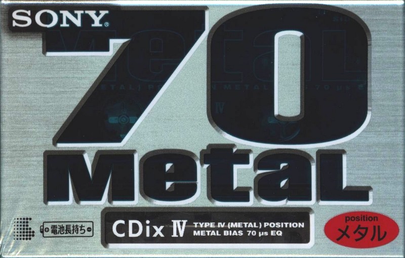 Compact Cassette Sony CDix IV 70 "C-70CDX4E" Type IV Metal 1997 Japan