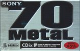 Compact Cassette Sony CDix IV 70 "C-70CDX4E" Type IV Metal 1997 Japan