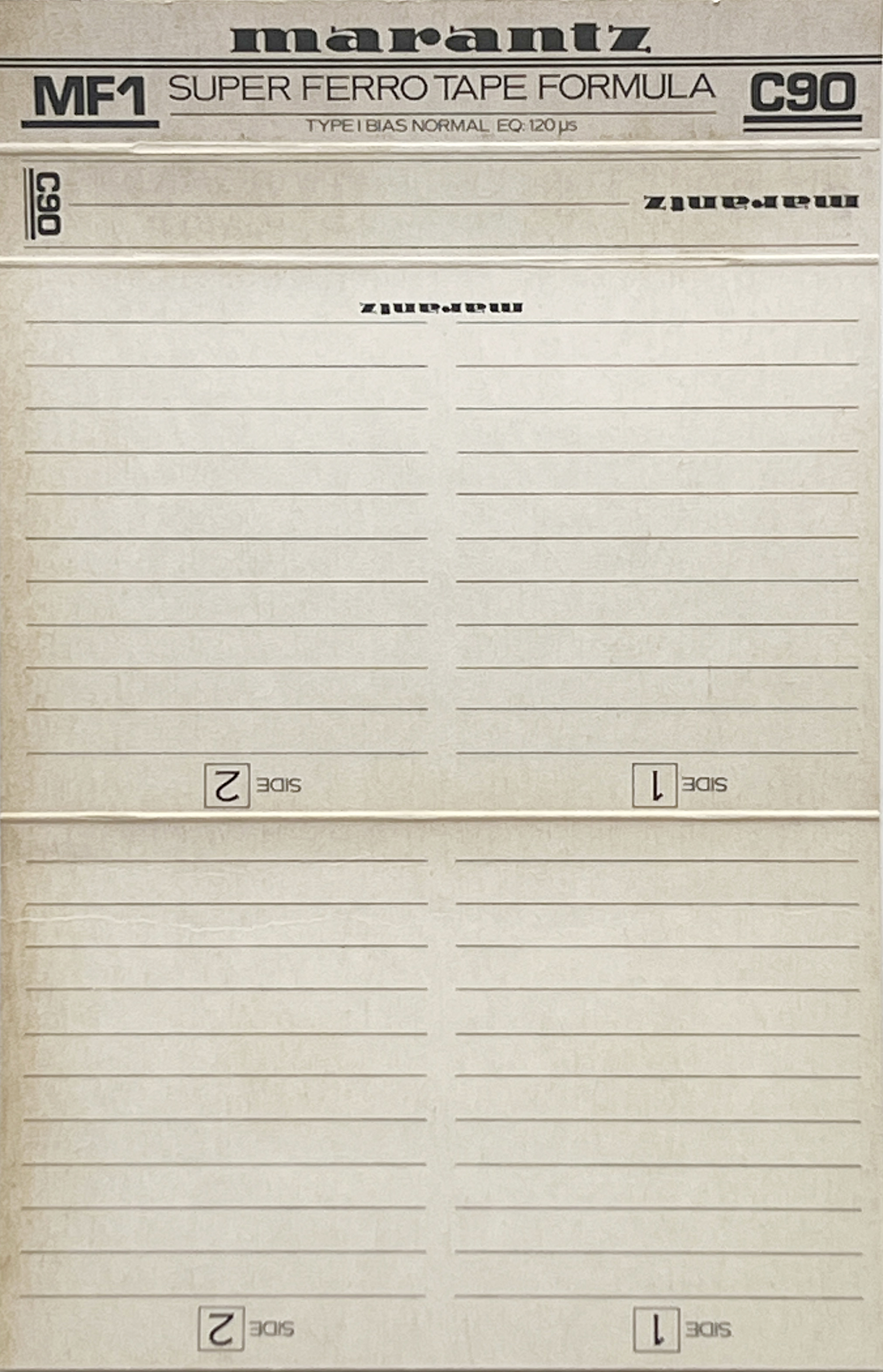 Compact Cassette Marantz MF1 90 Type I Normal 1983 Europe