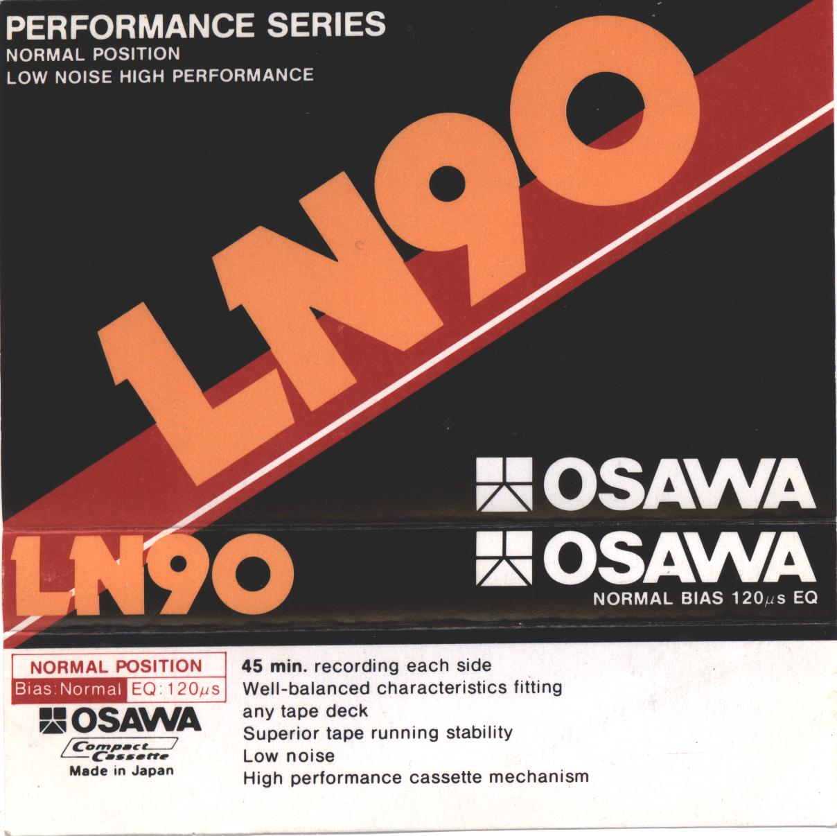 Compact Cassette Osawa LN 90 Type I Normal 1983 Japan