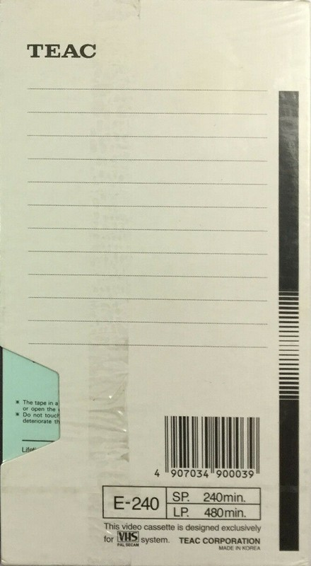 VHS, Video Home System Teac HX 240 Type I Normal Europe