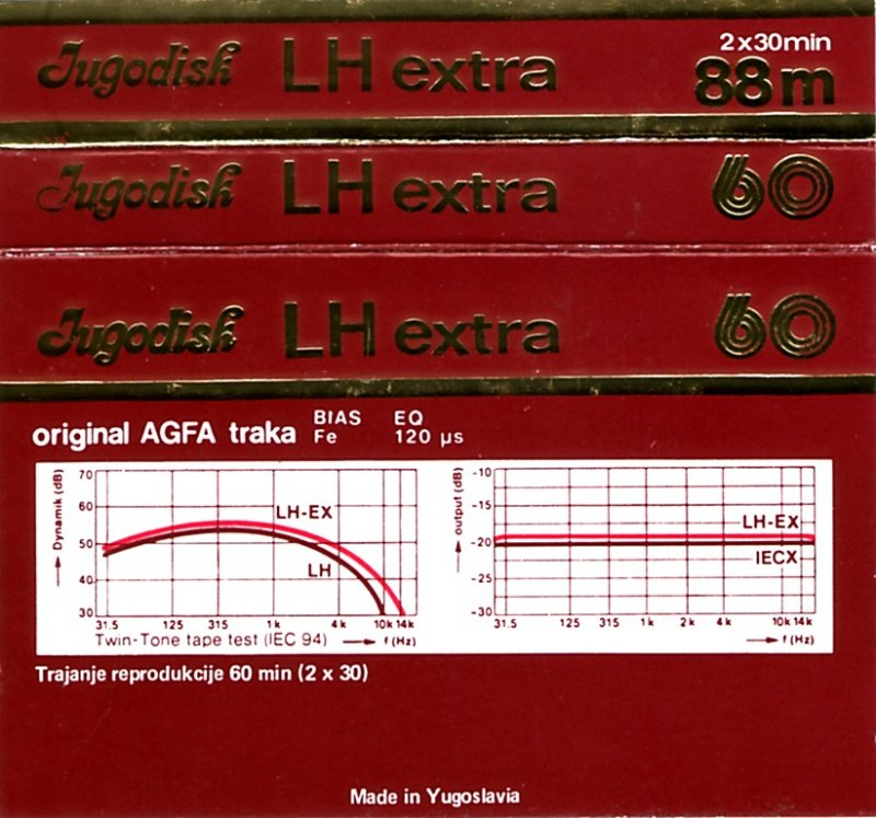 Compact Cassette Jugodisk LH extra 60 Type I Normal Yugoslavia