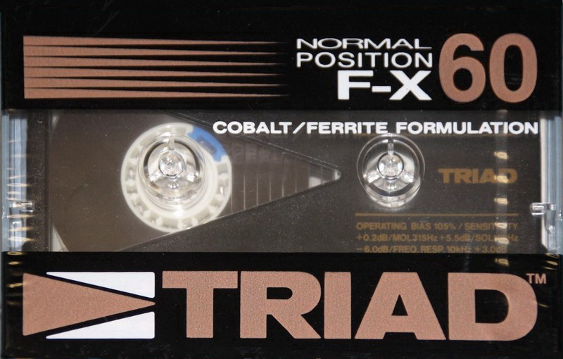 Compact Cassette Triad F-X 60 Type I Normal 1986 North America