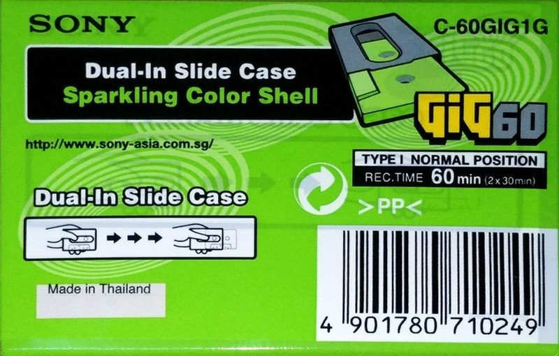 Compact Cassette Sony GIG-1 60 "C-60GIG1G" Type I Normal 2001 Thailand