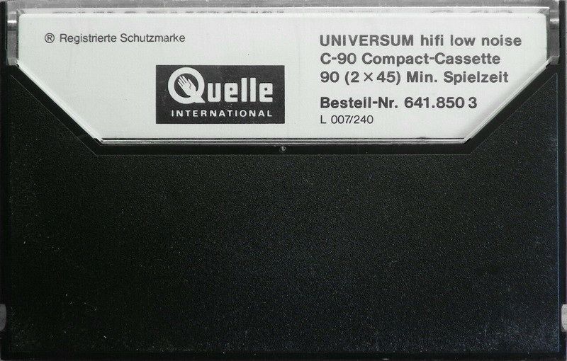 Compact Cassette Universum 90 Type I Normal 1975 Europe
