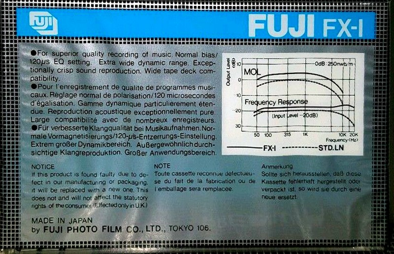 Compact Cassette Fuji FX-I 60 Type I Normal 1980 Europe, North America