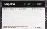 Compact Cassette Emgeton LH 45 Type I Normal 1985 Czechoslovakia