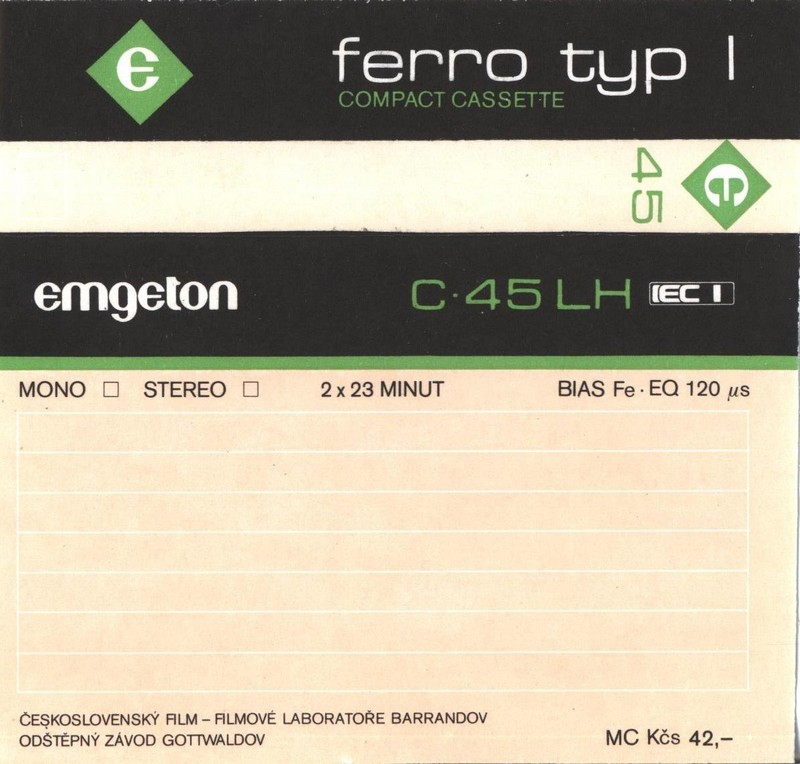 Compact Cassette Emgeton LH 45 Type I Normal 1985 Czechoslovakia