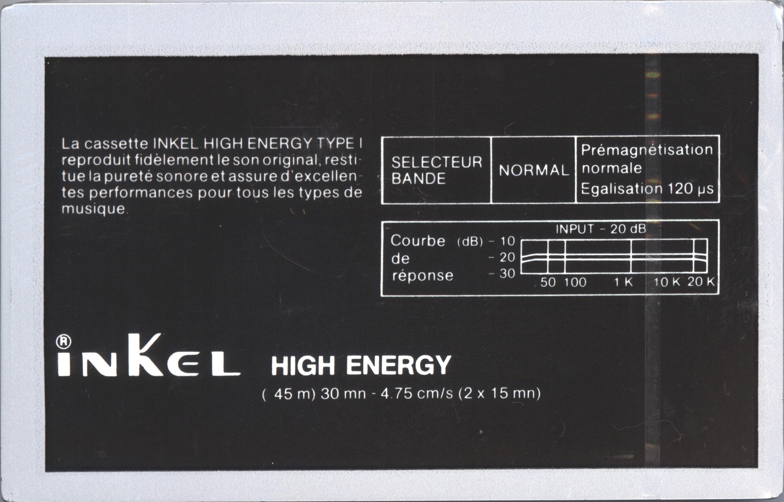 Compact Cassette Inkel HE 30 Type I Normal 1985 Spain