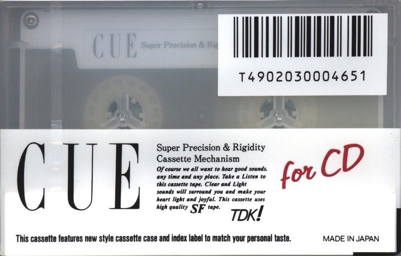 Compact Cassette TDK CUE 90 "CUE-90W" Type II Chrome 1987 Japan