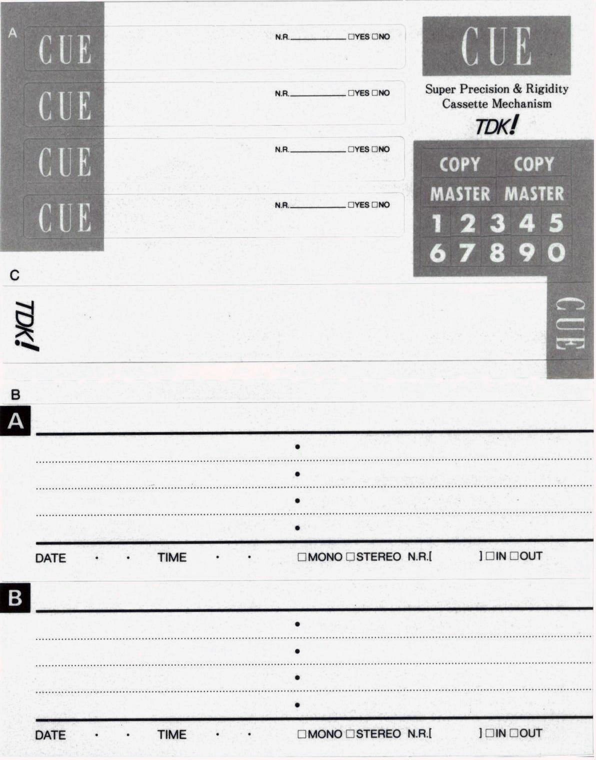 Compact Cassette TDK CUE 90 "CUE-90W" Type II Chrome 1987 Japan