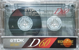Compact Cassette TDK D 60 "D-60" Type I Normal 1992 Europe