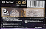 Compact Cassette Daewoo DX 60 Type I Normal South Korea