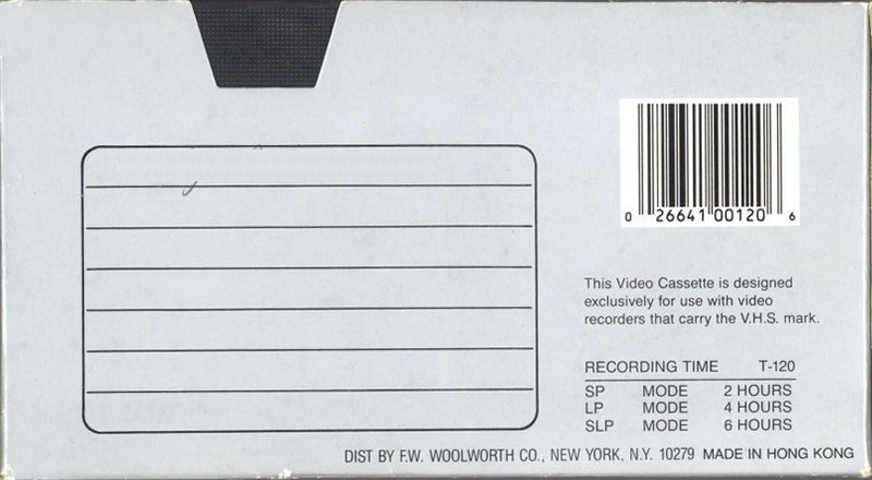 VHS, Video Home System Silver Shadow 120 Type I Normal USA