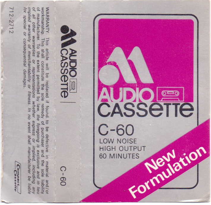 Compact Cassette Audio Magnetics 60 "712-2712 New Formulation" Type I Normal 1971 Unknown Country