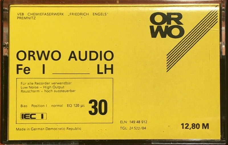 Compact Cassette ORWO 30 Type I Normal 1989 East Germany