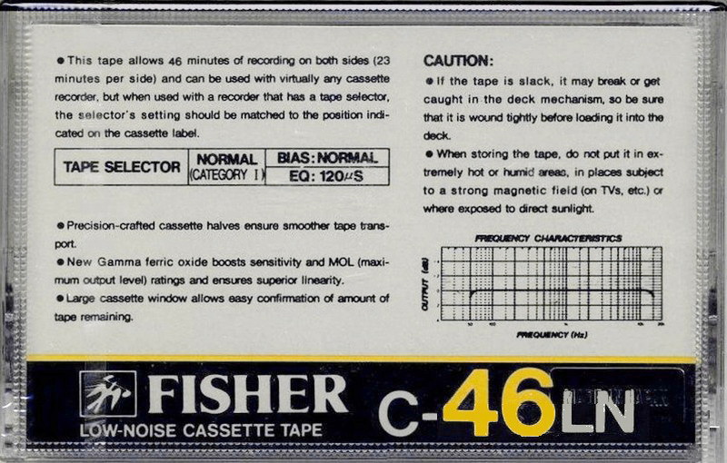 Compact Cassette Fisher LN 46 Type I Normal 1982 USA