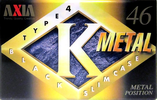 Compact Cassette AXIA K Metal 46 "KMC 46" Type IV Metal 1997 Japan