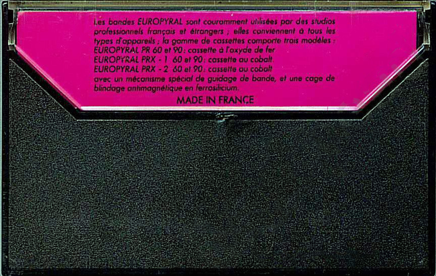 Compact Cassette Europyral PRX-2 60 Type I Normal 1984 France