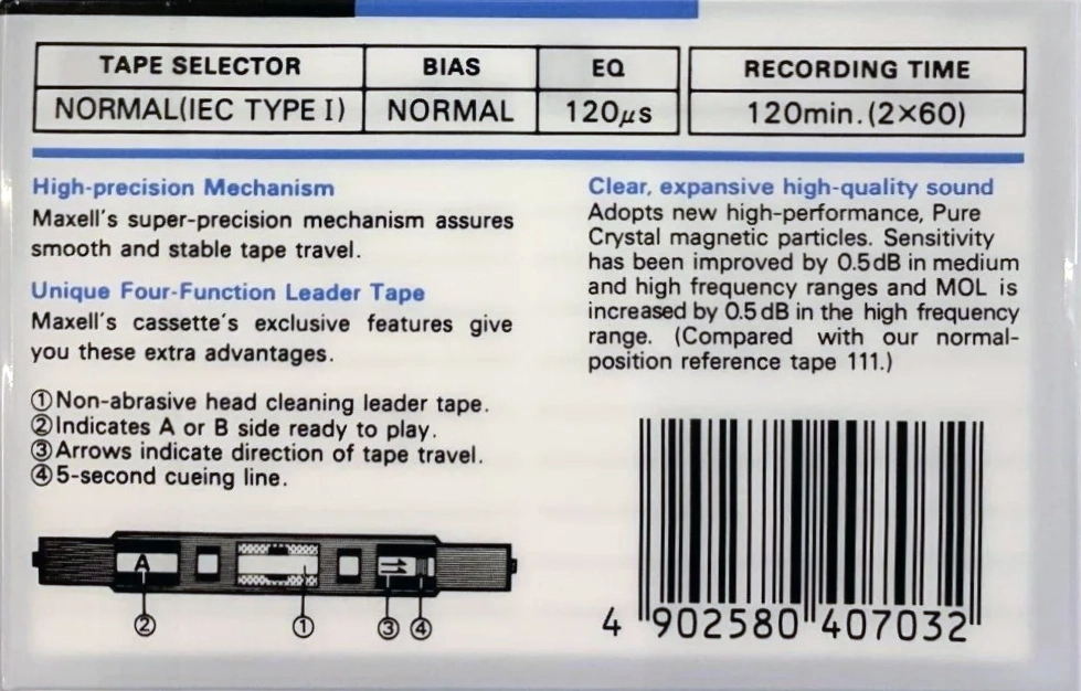 Compact Cassette Maxell S-LN 120 Type I Normal 1994 Europe