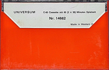 Compact Cassette Universum 60 Type I Normal 1971 Europe