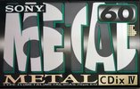 Compact Cassette Sony CDix IV 60 "C-60CDX4A" Type IV Metal 1992 Japan