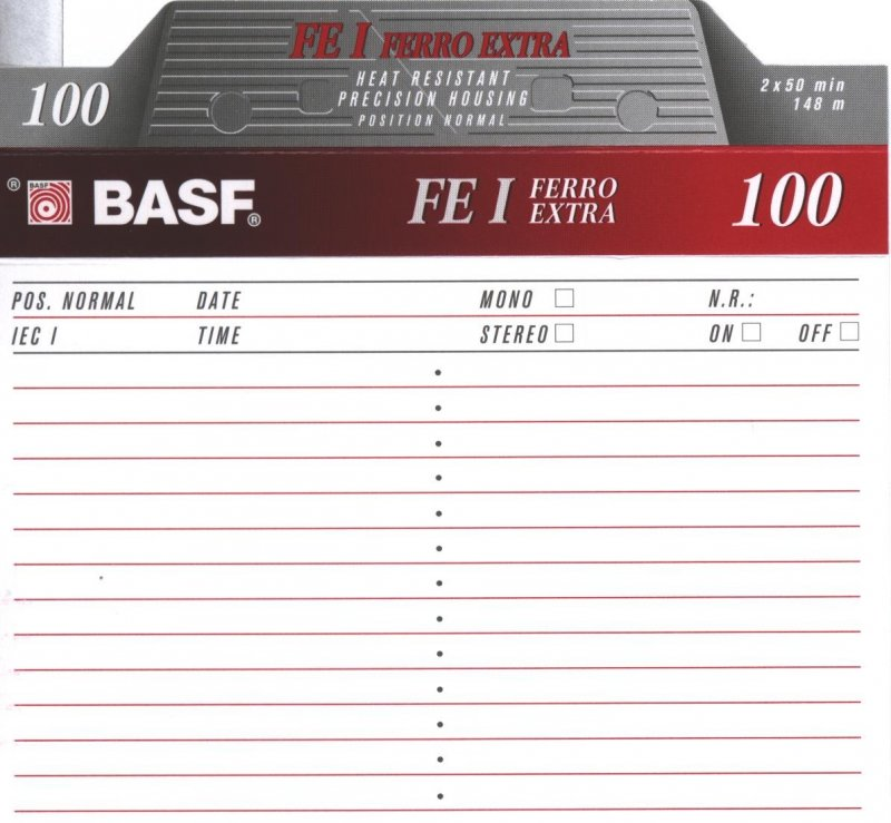 Compact Cassette BASF FE I Ferro Extra 100 Type I Normal 1995 Europe