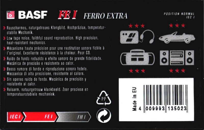 Compact Cassette BASF FE I Ferro Extra 100 Type I Normal 1995 Europe