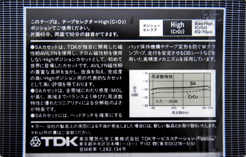 Compact Cassette TDK SA 90 Type II Chrome 1979 Japan