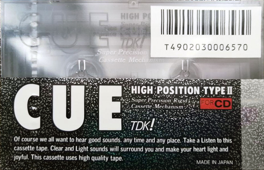 Compact Cassette TDK CUE 90 "CUE-90BK" Type II Chrome 1989 Japan
