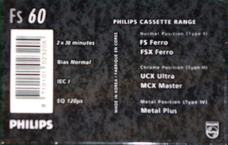 Compact Cassette Philips FS 60 Type I Normal 1990 Europe