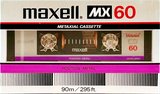 Compact Cassette Maxell MX 60 Type IV Metal 1982 USA