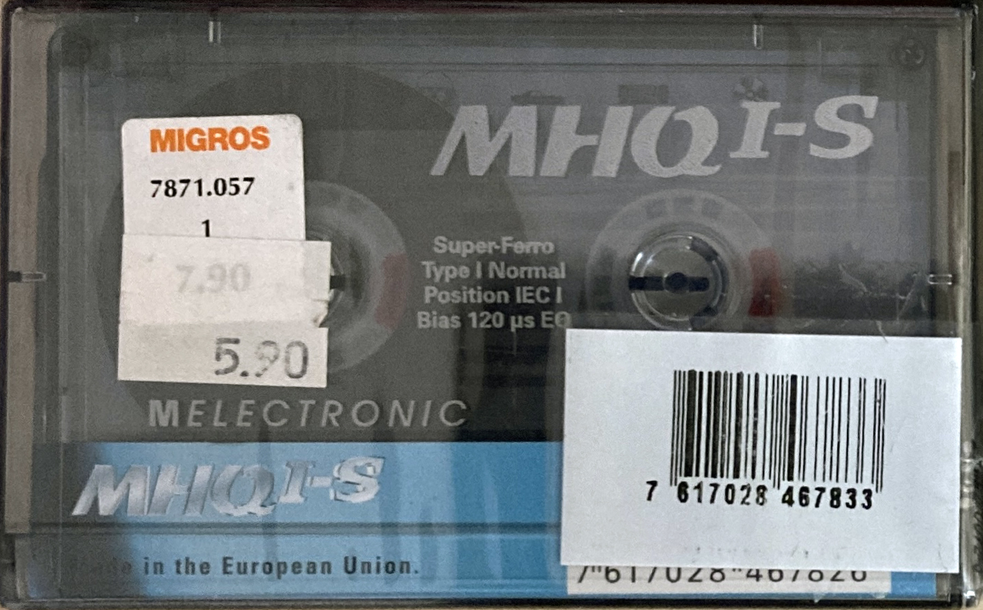Compact Cassette Melectronic MHQ I-S 90 Type I Normal 1996 Switzerland