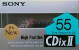 Compact Cassette Sony CDix II 55 Type II Chrome 1989 Japan