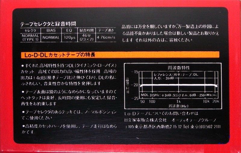 Compact Cassette Lo-D DL 46 Type I Normal 1983 Japan