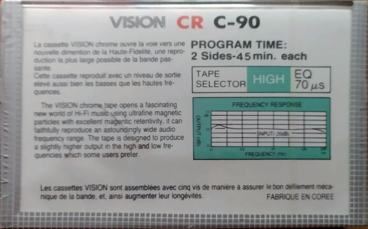 Compact Cassette Vision CR 90 Type II Chrome 1982 Europe