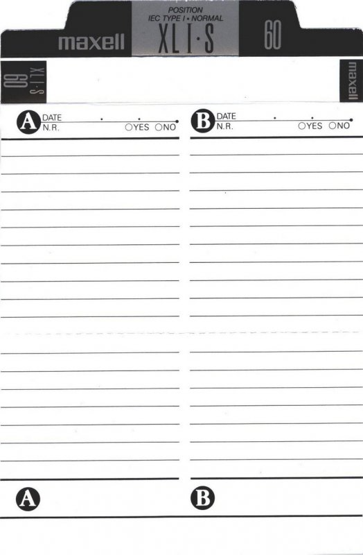 Compact Cassette Maxell XLI-S 60 Type I Normal 1991 Europe