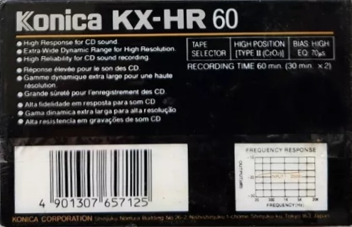 2 pack Konica KX-HR 60 Type II Chrome 1987 Europe