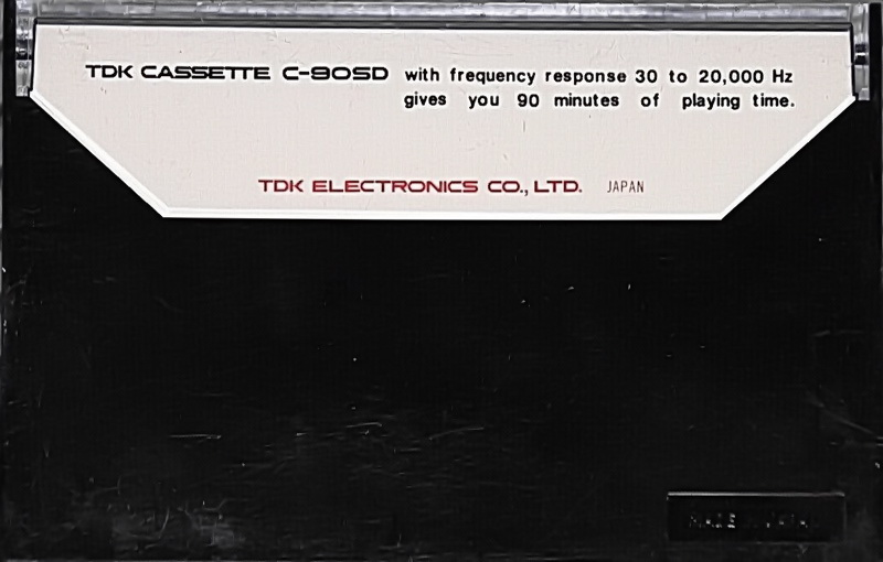 Compact Cassette TDK SD 90 "C-90SD" Type I Normal 1971 USA