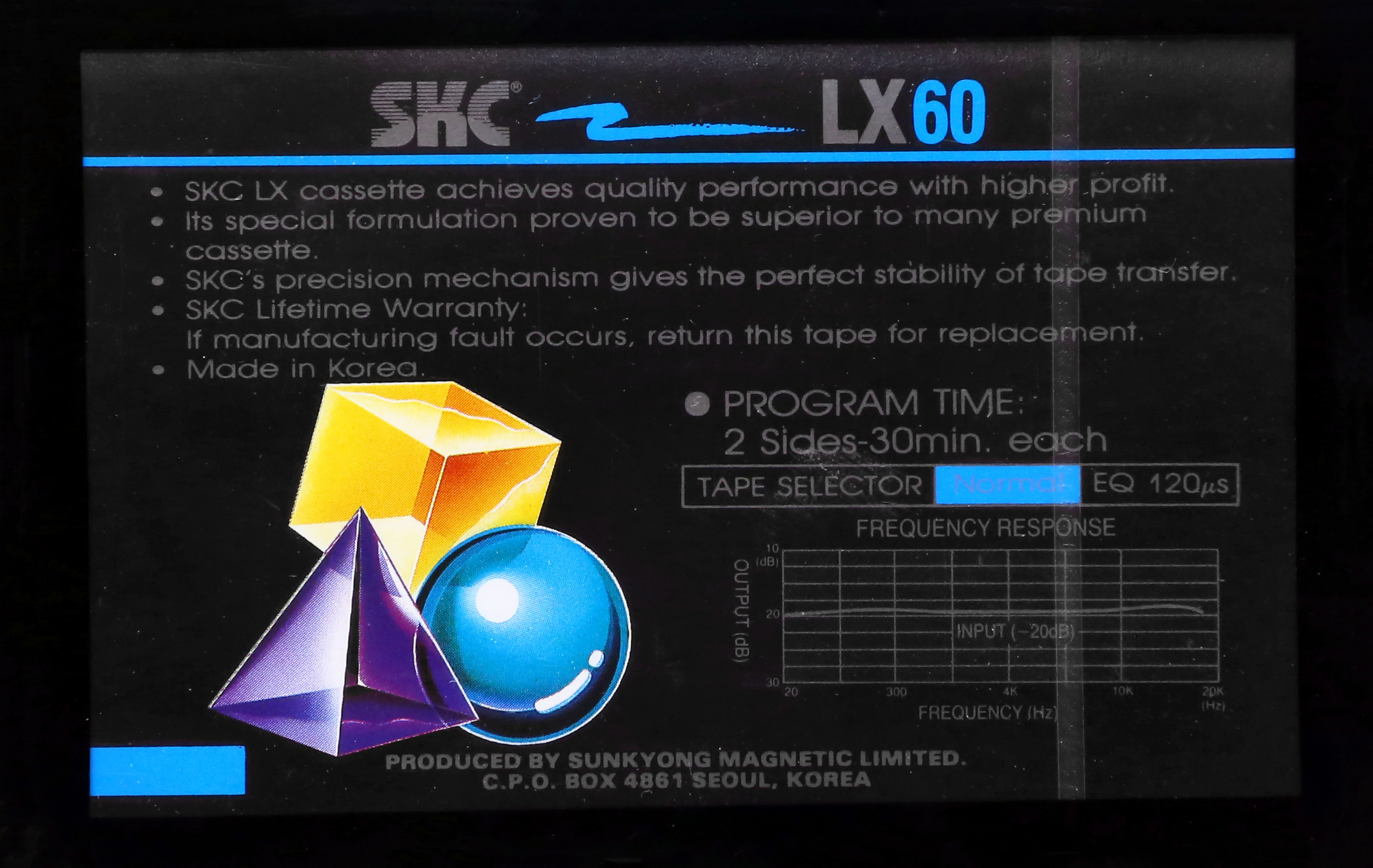 Compact Cassette SKC LX 60 Type I Normal 1991 Australia