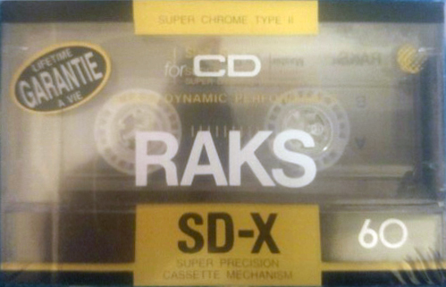 Compact Cassette RAKS SD-X 60 Type II Chrome 1991 Europe