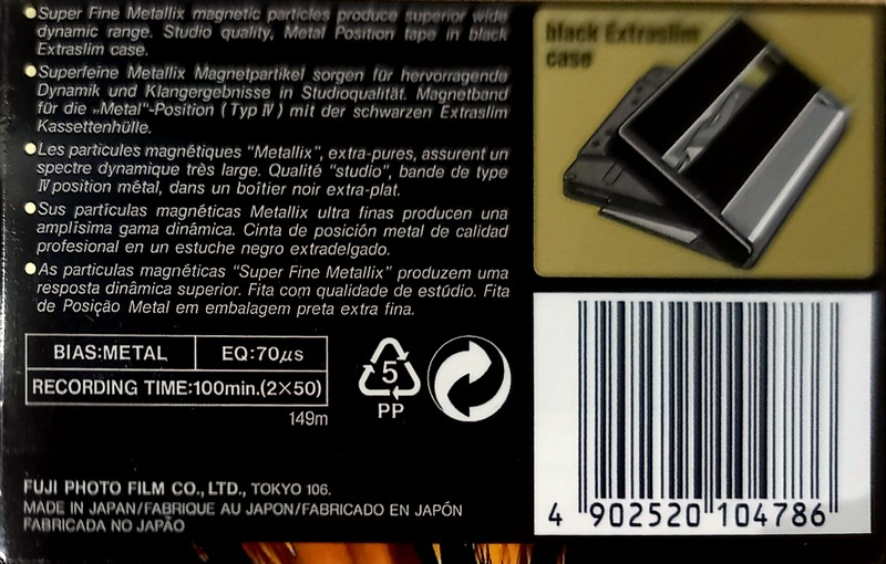 Compact Cassette Fuji Metal Z 100 Type IV Metal 1995 Europe